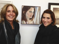 Marcia Gloster Ammeen with daughter Gabby (and her portrait)