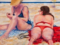 Beach Ladies, St. Martin, 24" x 24"