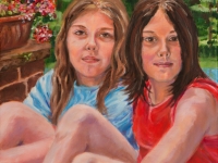 Aja and Jade, 14" x 14"